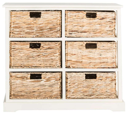 Safavieh - Keenan 6 Basket Storage Chest - Vintage White - AMH5740B veiw 1