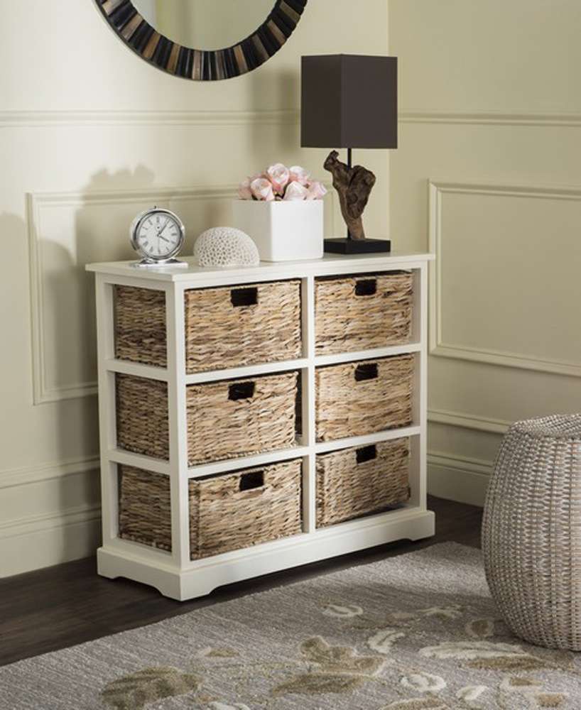 Safavieh - Keenan 6 Basket Storage Chest - Vintage White - AMH5740B veiw 2