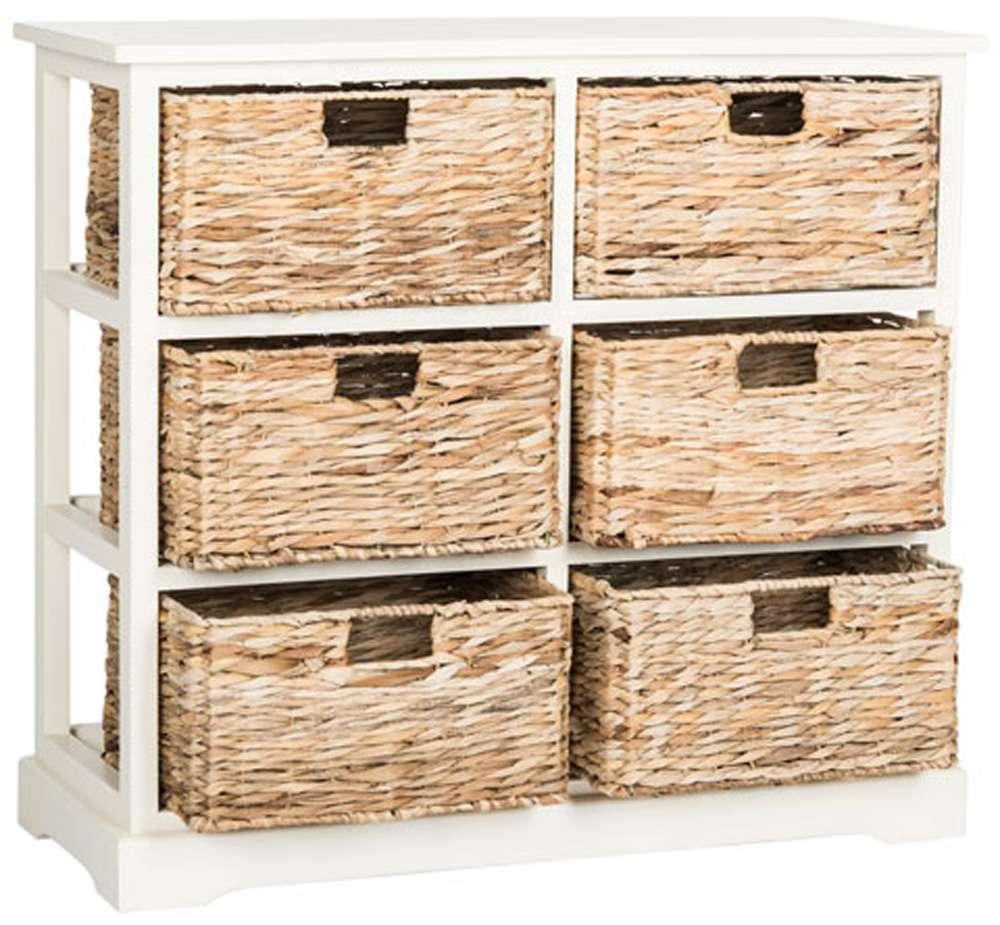 Safavieh - Keenan 6 Basket Storage Chest - Vintage White - AMH5740B veiw 3