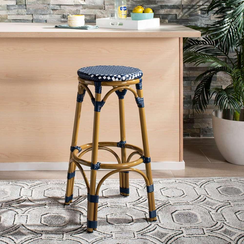 Safavieh - Kipnuk Barstool - Navy - White - FOX5211D veiw 2