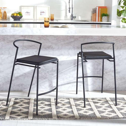 Safavieh - Knightley Counter Stool - Black  (Set of 2) - BST3007A-SET2 veiw 2