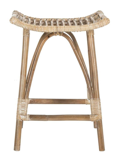 Safavieh - Leda Rattan Counter Stool - Grey White Wash - WIK6512B veiw 1