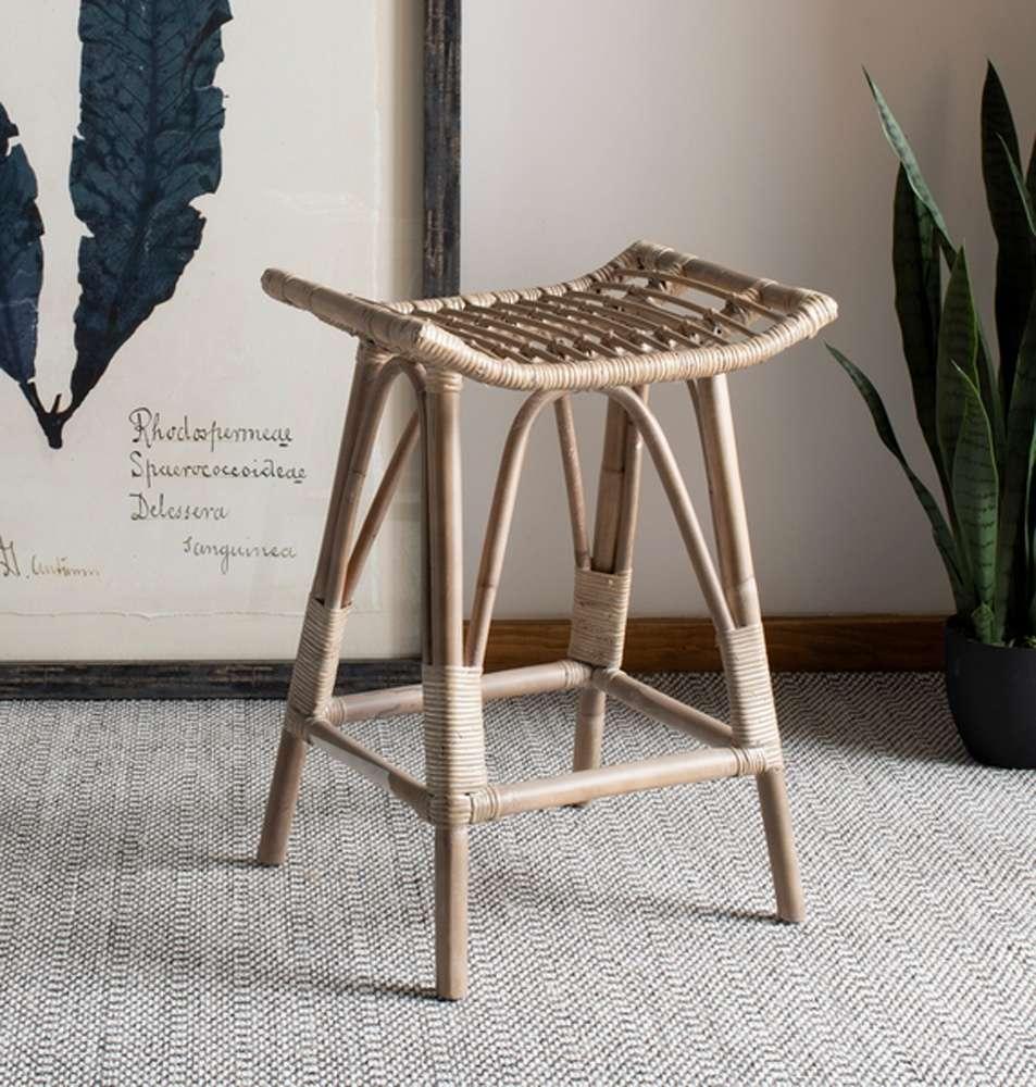 Safavieh - Leda Rattan Counter Stool - Grey White Wash - WIK6512B veiw 2