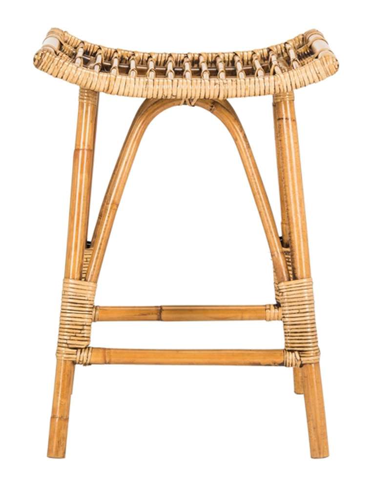 Safavieh - Leda Rattan Counter Stool - Honey Brwn Wash - WIK6512A veiw 1