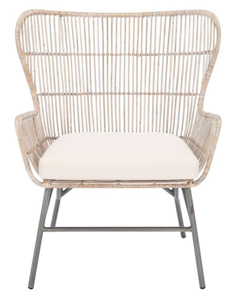 Safavieh - Lenu Rattan Acct Chair W/Cush - White - Grey White Wash - ACH6510A veiw 1