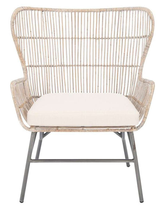 Safavieh - Lenu Rattan Acct Chair W/Cush - White - Grey White Wash - ACH6510A veiw 1