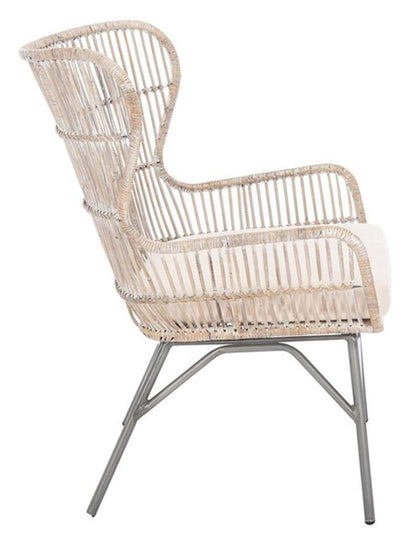 Safavieh - Lenu Rattan Acct Chair W/Cush - White - Grey White Wash - ACH6510A veiw 3