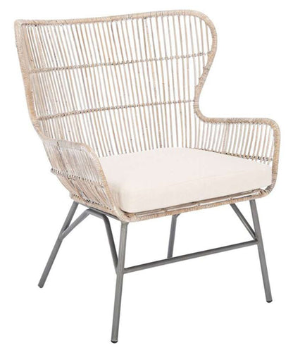 Safavieh - Lenu Rattan Acct Chair W/Cush - White - Grey White Wash - ACH6510A veiw 4