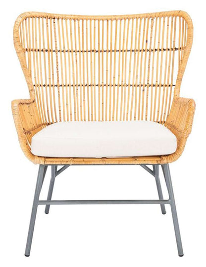 Safavieh - Lenu Rattan Acct Chair W/Cush - White - Natural - ACH6510B veiw 1