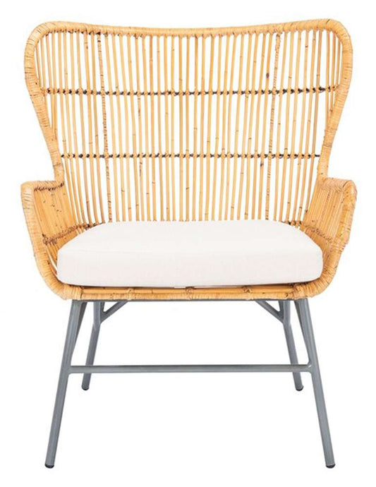 Safavieh - Lenu Rattan Acct Chair W/Cush - White - Natural - ACH6510B veiw 1