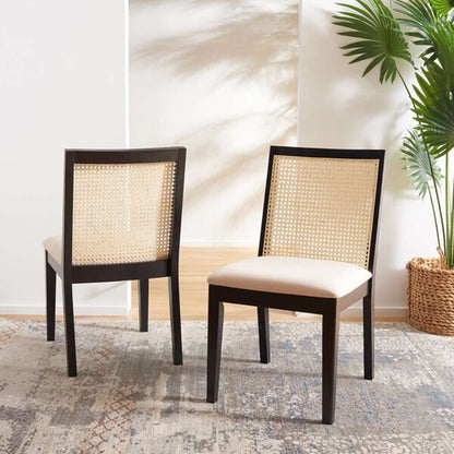 Safavieh - Levy Dining Chair - Black - Beige  (Set of 2) - DCH1011A-SET2 veiw 2
