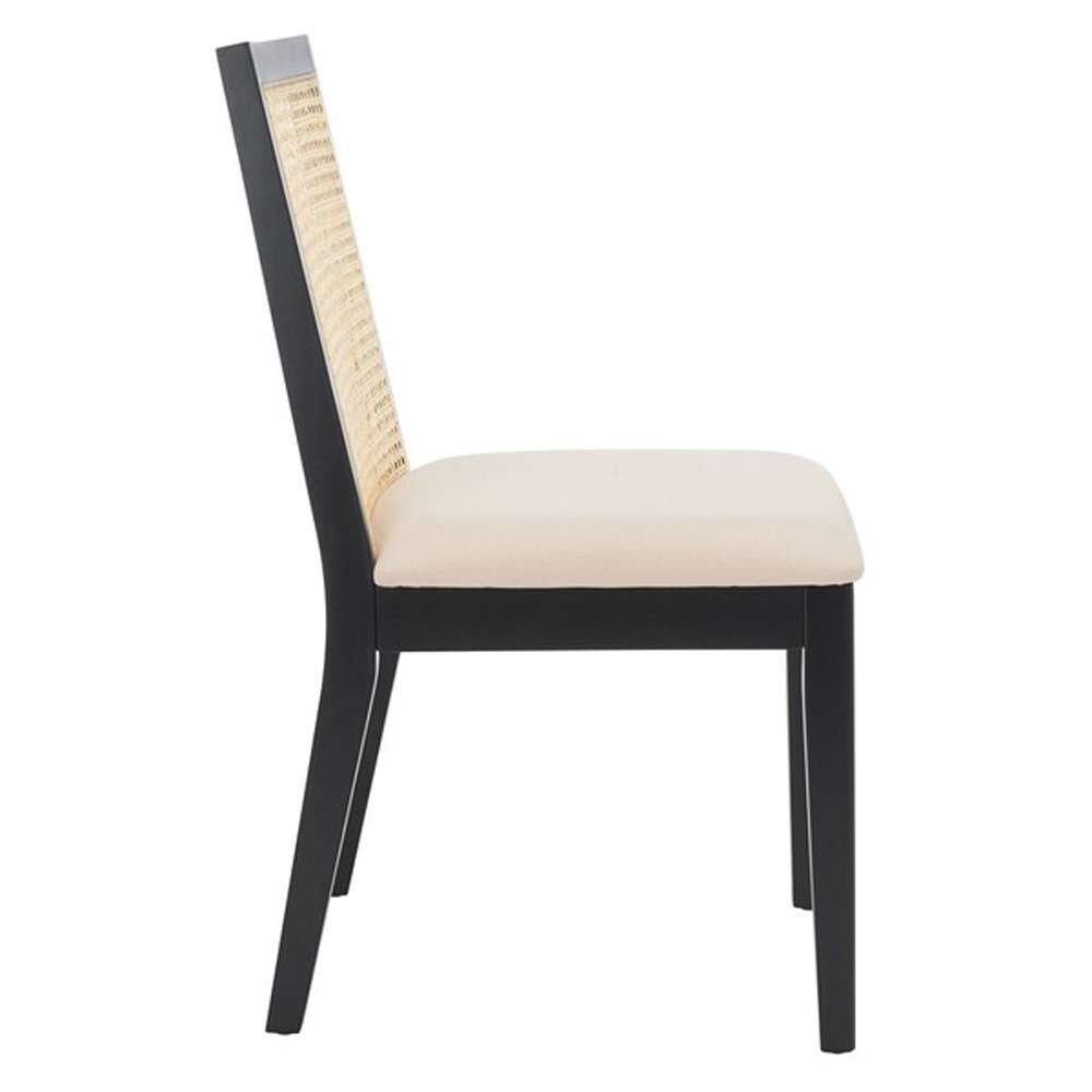 Safavieh - Levy Dining Chair - Black - Beige  (Set of 2) - DCH1011A-SET2 veiw 4