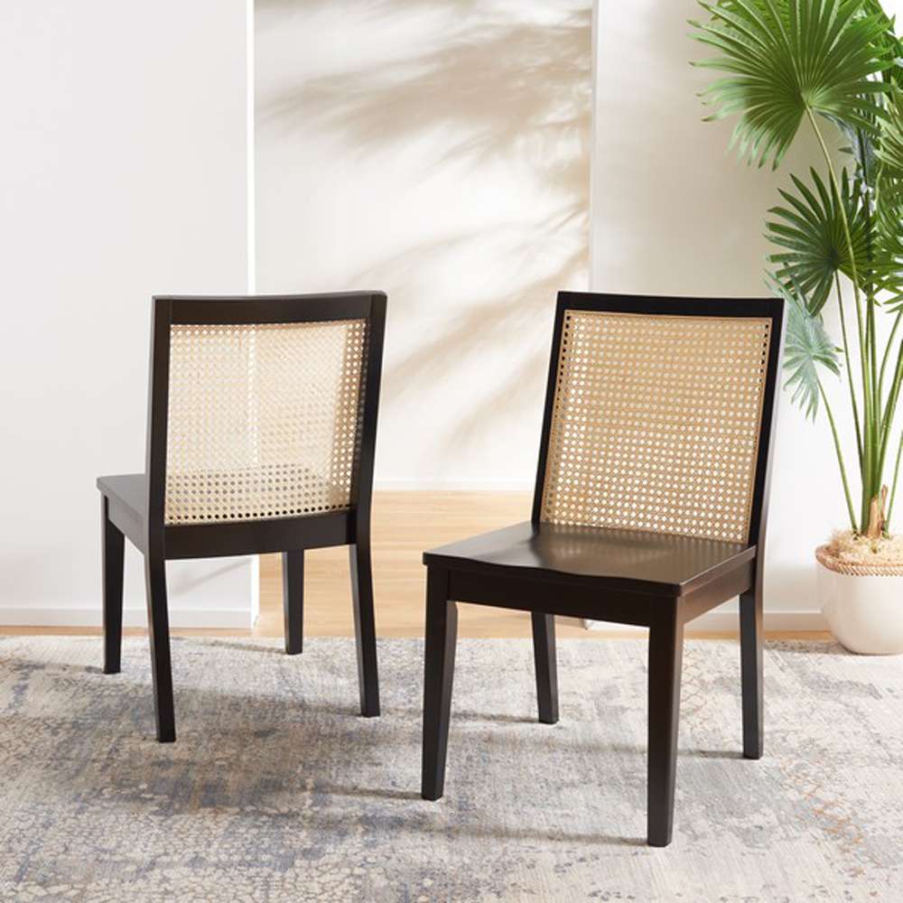 Safavieh - Levy Dining Chair - Black - Natural  (Set of 2) - DCH1011B-SET2 veiw 2