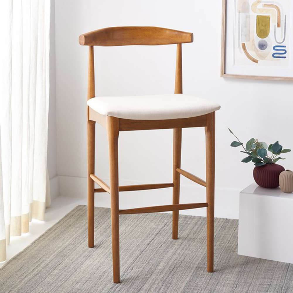 Safavieh - Lionel Retro Barstool - Walnut - Cream - BST1503D veiw 2