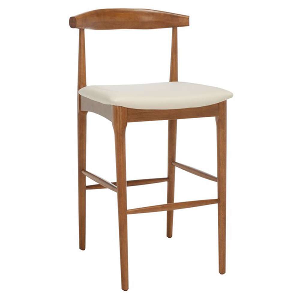 Safavieh - Lionel Retro Barstool - Walnut - Cream - BST1503D veiw 3