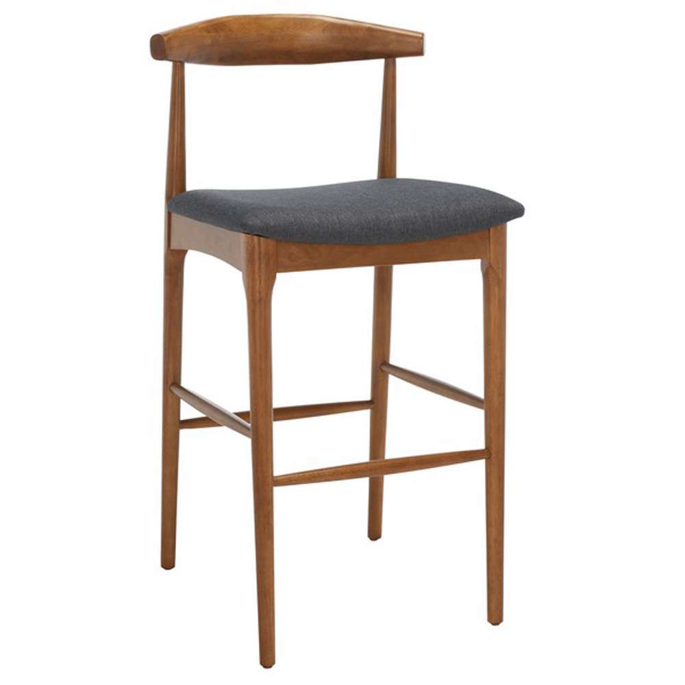 Safavieh - Lionel Retro Barstool - Walnut - Dark Grey - BST1503C veiw 3