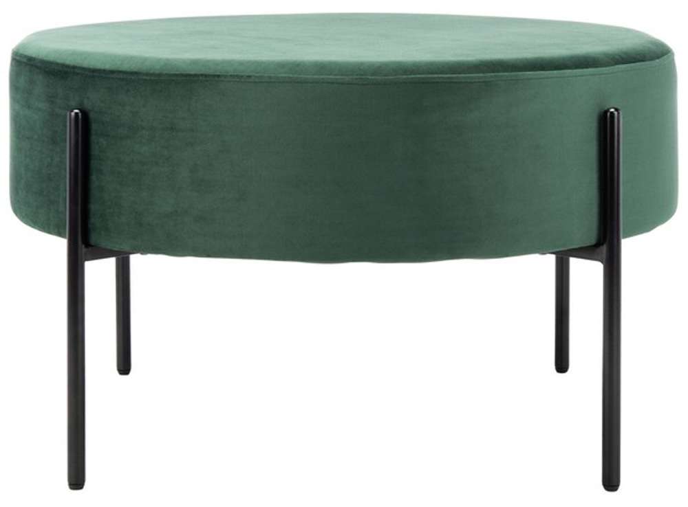 Safavieh - Lisbon Round Cocktail Ottoman - Malachite Green - Black - OTT6203A veiw 1