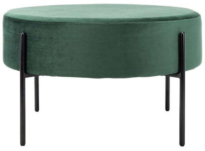 Safavieh - Lisbon Round Cocktail Ottoman - Malachite Green - Black - OTT6203A veiw 1