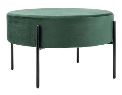 Safavieh - Lisbon Round Cocktail Ottoman - Malachite Green - Black - OTT6203A veiw 3