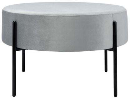 Safavieh - Lisbon Round Cocktail Ottoman - Grey - Black - OTT6203C veiw 1