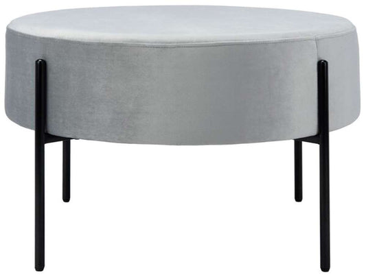 Safavieh - Lisbon Round Cocktail Ottoman - Grey - Black - OTT6203C veiw 1