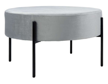 Safavieh - Lisbon Round Cocktail Ottoman - Grey - Black - OTT6203C veiw 3