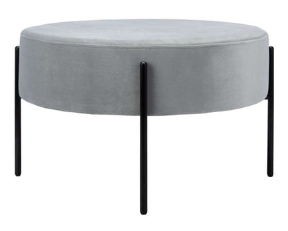 Safavieh - Lisbon Round Cocktail Ottoman - Grey - Black - OTT6203C veiw 4