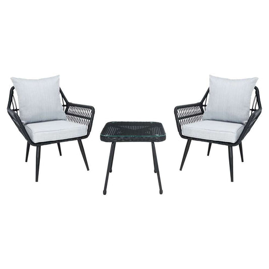Safavieh - Londyn 3Pc Lounge Set - Black - Grey - PAT9031A veiw 1