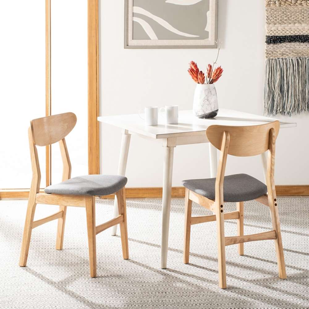 Safavieh - Lucca Retro Dining Chair - Natural - Grey  (Set of 2) - DCH1001B-SET2 veiw 2