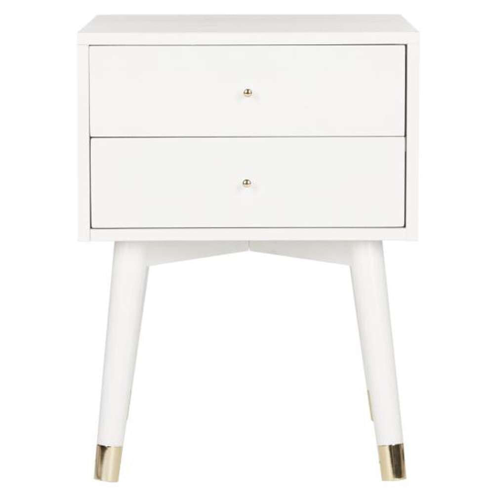 Safavieh - Lyla Retro Nightstand - White - Gold - FOX6234B veiw 1