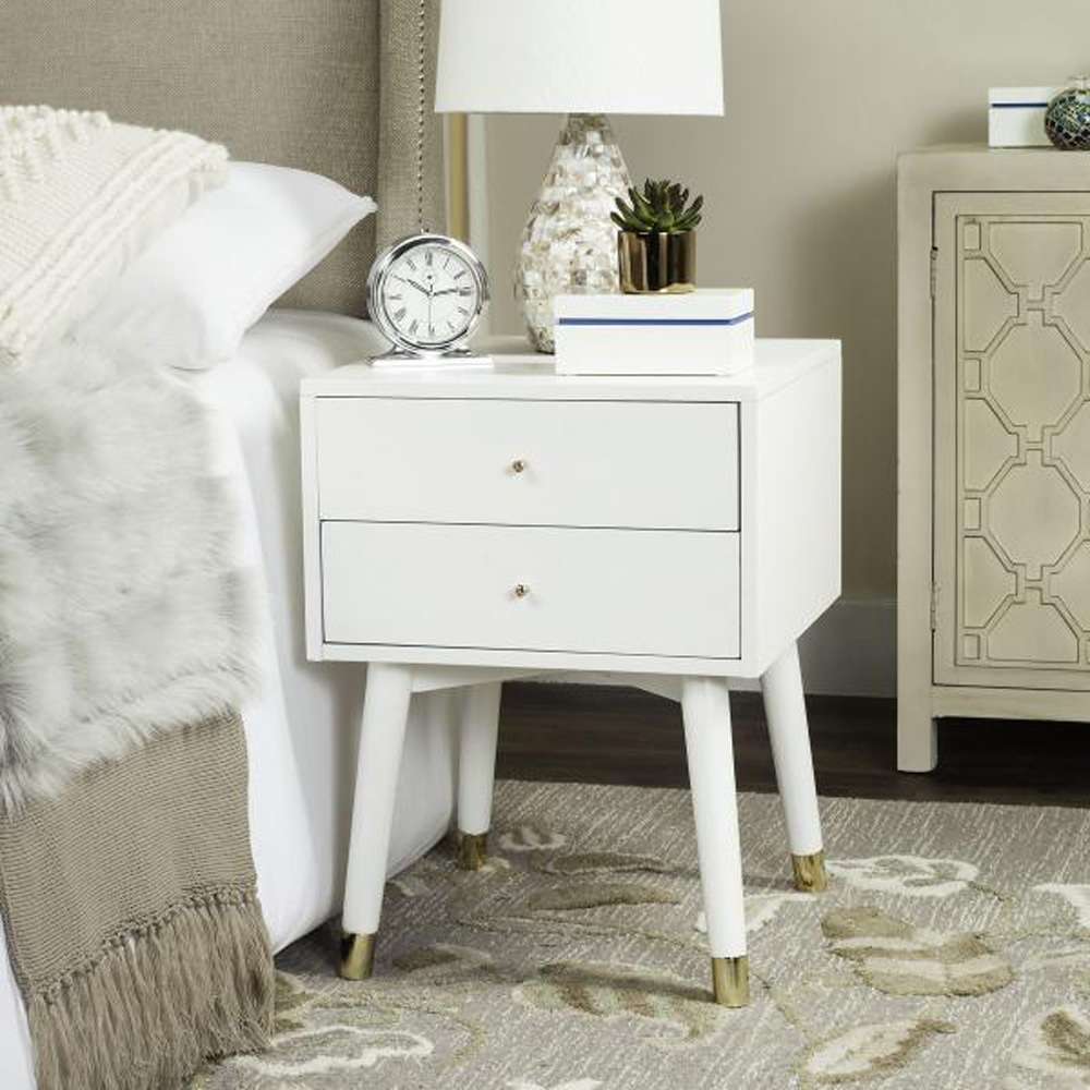 Safavieh - Lyla Retro Nightstand - White - Gold - FOX6234B veiw 2