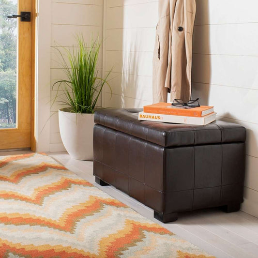 Safavieh - Manhattan Sm Storage Ottoman - Brown - HUD4201A veiw 2