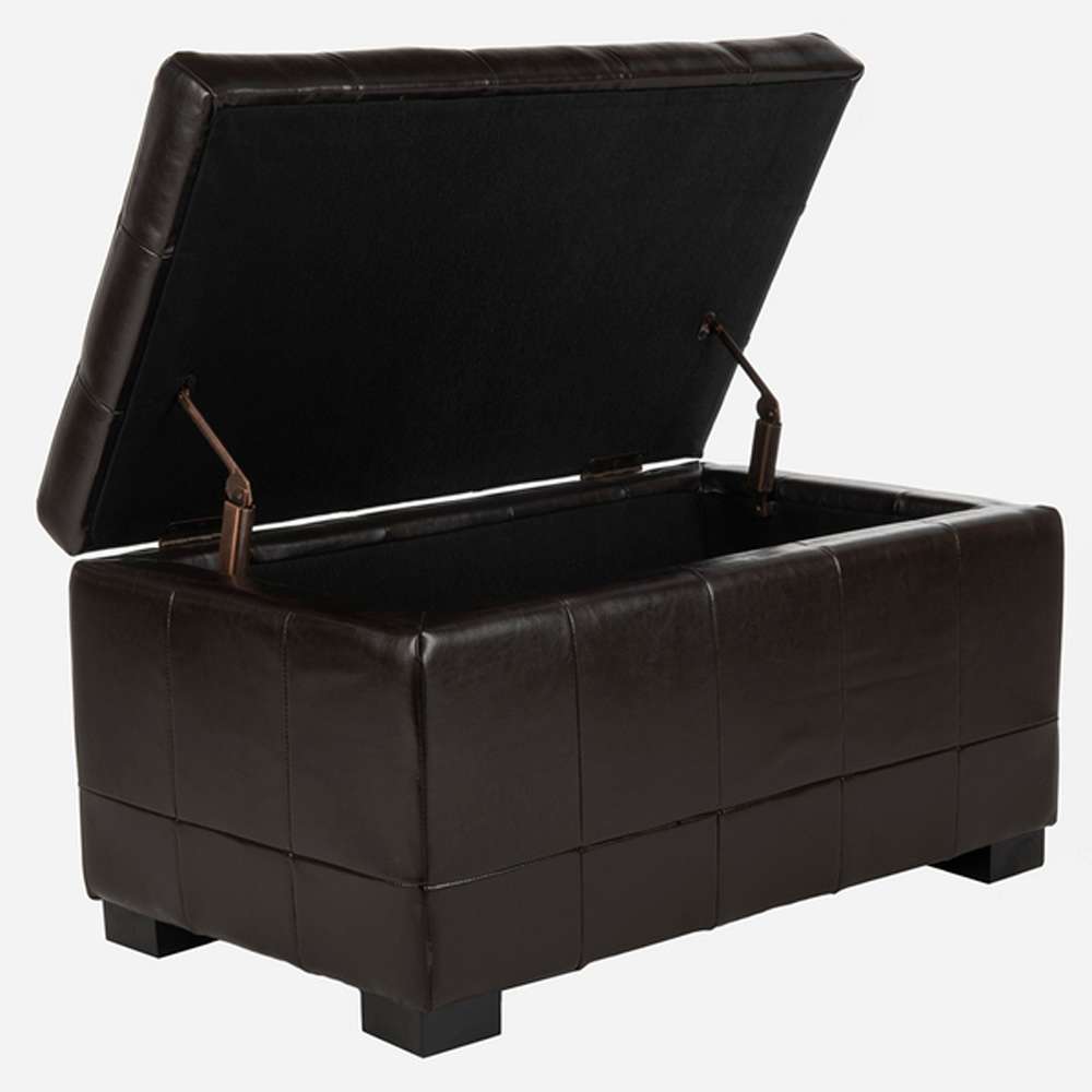 Safavieh - Manhattan Sm Storage Ottoman - Brown - HUD4201A veiw 3