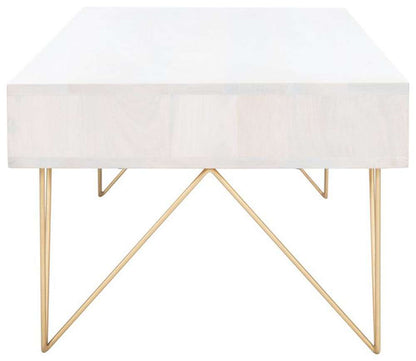 Safavieh - Marigold Coffee Table - White Washed - Brass - COF9000C veiw 4