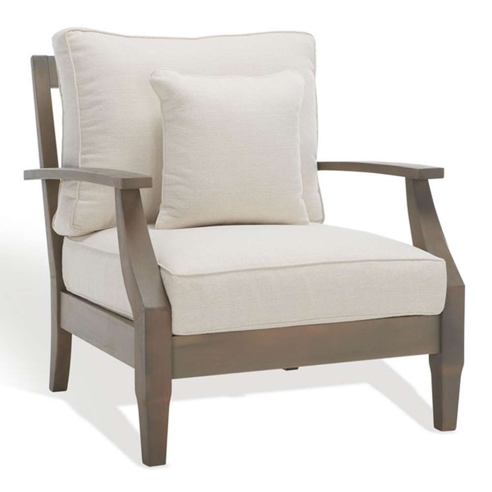 Safavieh - Martinique Wood Patio Armchair - Light Grey - Beige - CPT1011C veiw 4