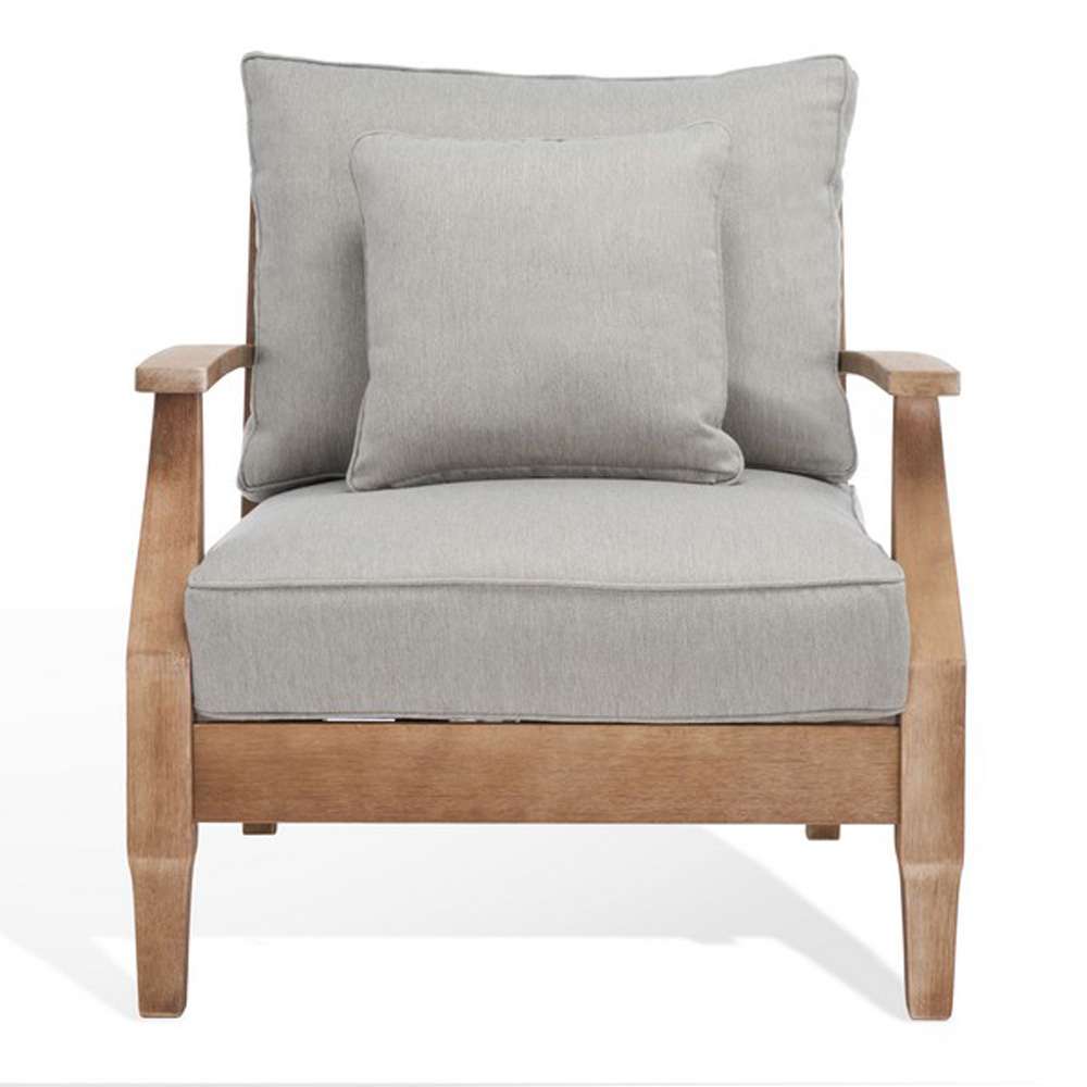 Safavieh - Martinique Wood Patio Armchair - Natural - Grey - CPT1011B veiw 2