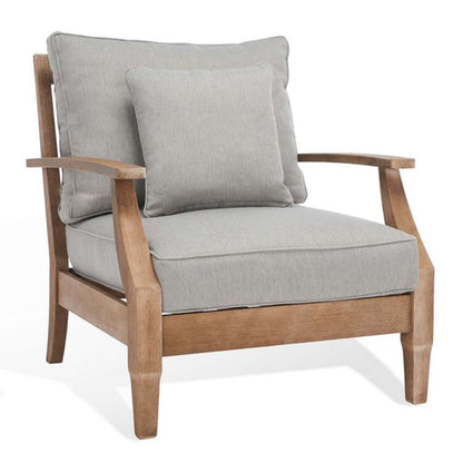 Safavieh - Martinique Wood Patio Armchair - Natural - Grey - CPT1011B veiw 3