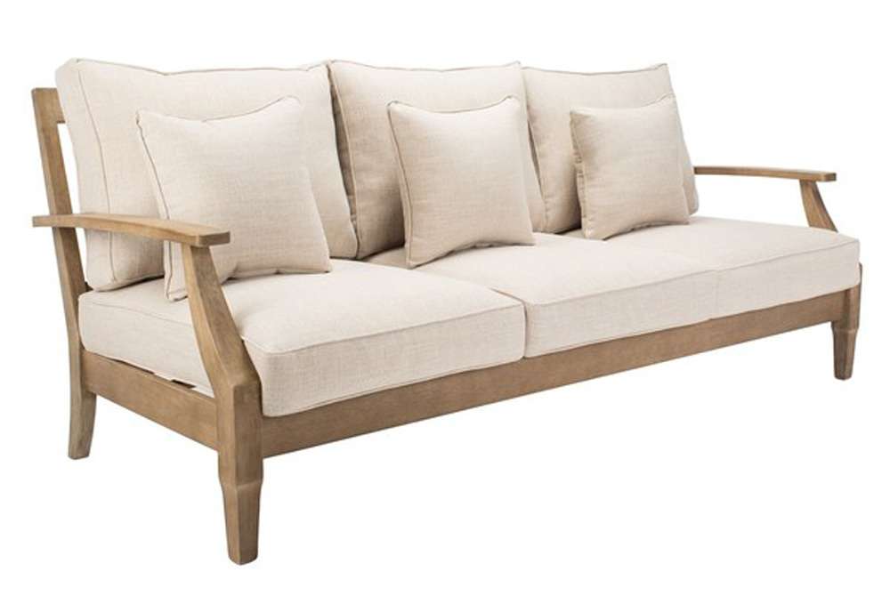 Safavieh - Martinique Wood Patio Sofa - Natural - Beige - CPT1013A veiw 2