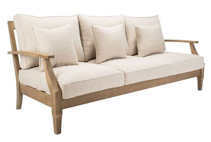 Safavieh - Martinique Wood Patio Sofa - Natural - Beige - CPT1013A veiw 2