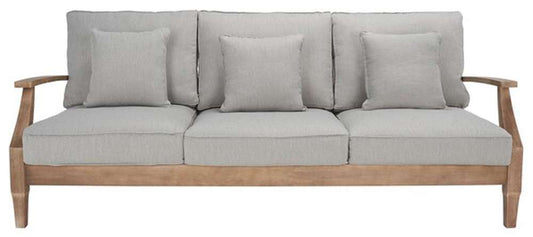 Safavieh - Martinique Wood Patio Sofa - Natural - Grey - CPT1013B veiw 1