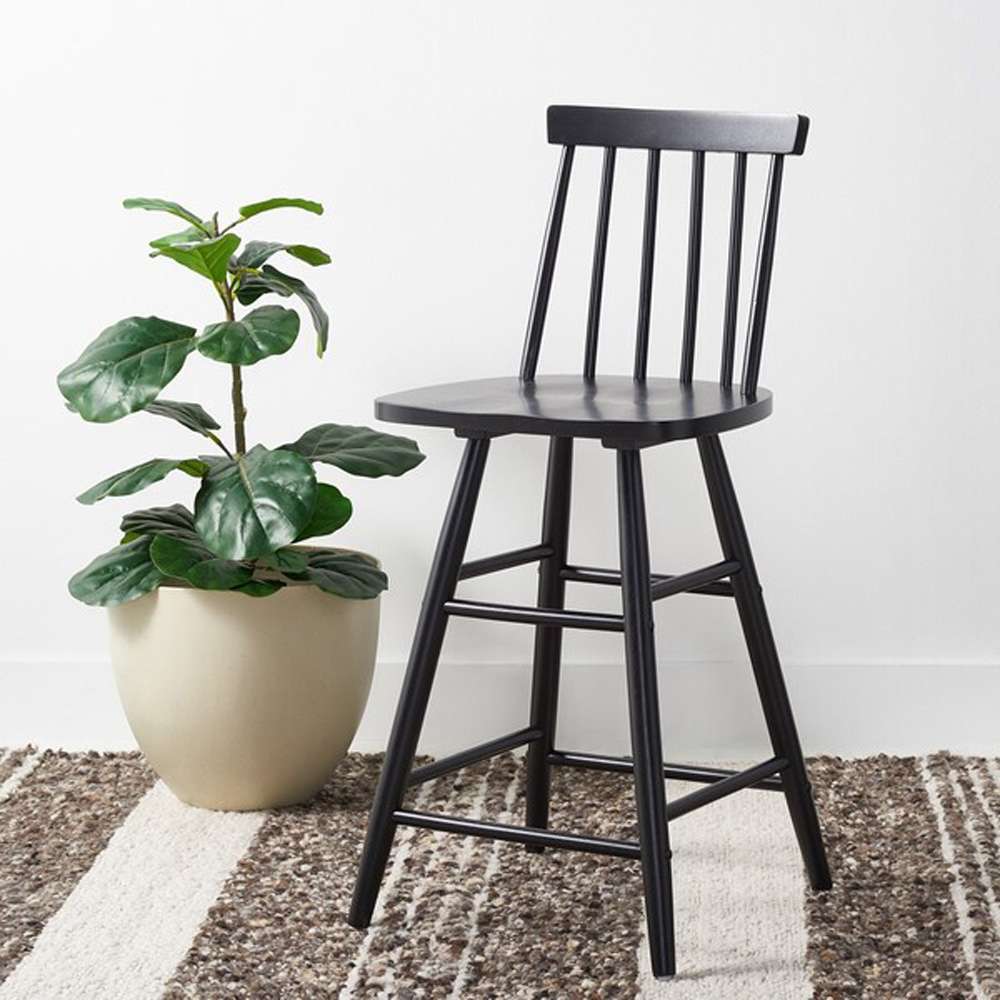 Safavieh - May Wood Counter Stool - Black - BST1405A veiw 2