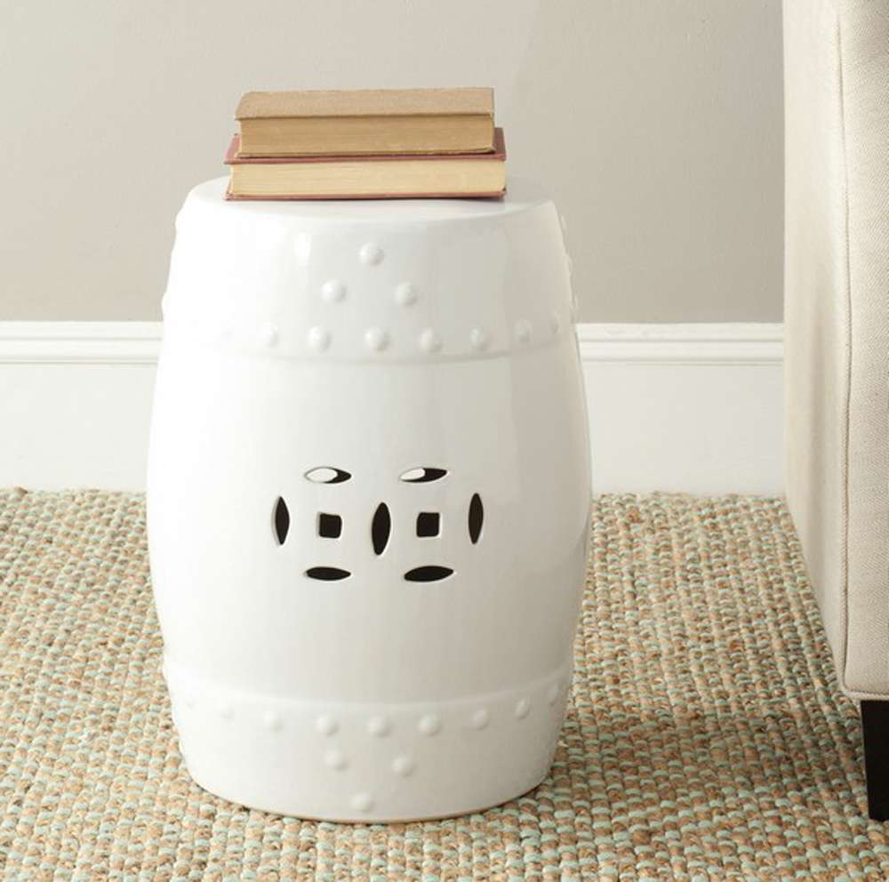 Safavieh - Modern Ming Garden Stool - White - ACS4516A veiw 1