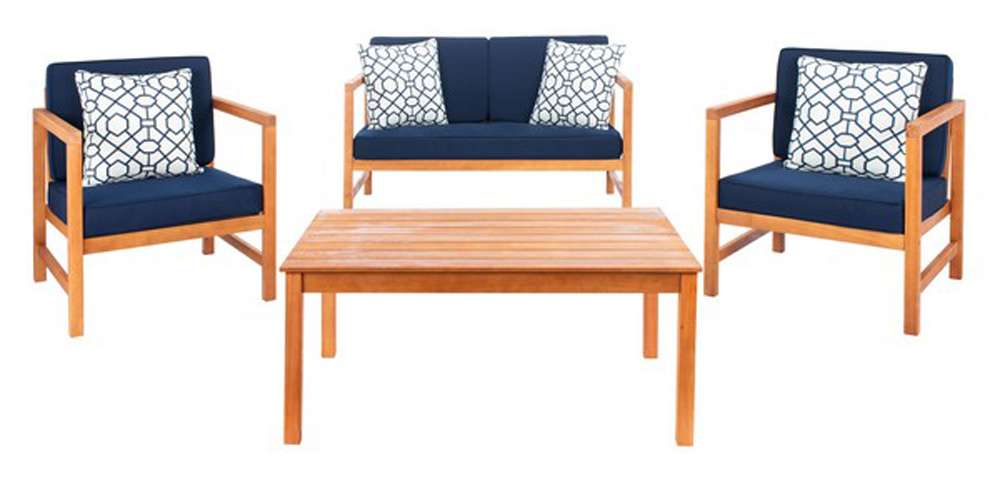 Safavieh - Montez 4 Piece Set - Natural - Nvy + Trellis P - PAT7030K veiw 1