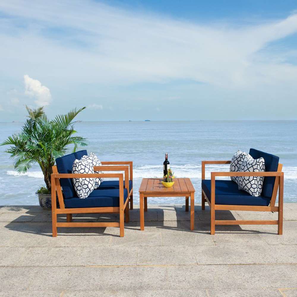 Safavieh - Montez 4 Piece Set - Natural - Nvy + Trellis P - PAT7030K veiw 2