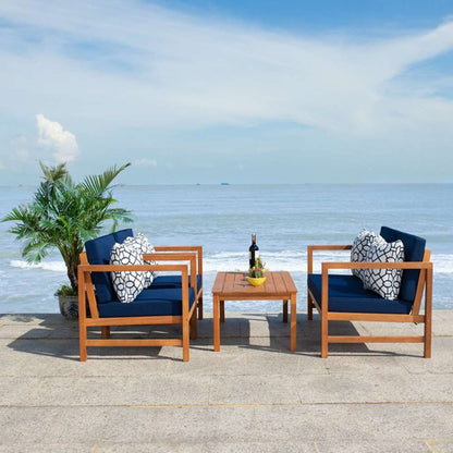 Safavieh - Montez 4 Piece Set - Natural - Nvy + Trellis P - PAT7030K veiw 2