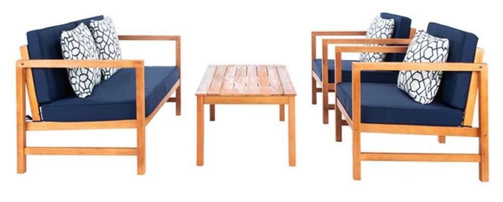 Safavieh - Montez 4 Piece Set - Natural - Nvy + Trellis P - PAT7030K veiw 3
