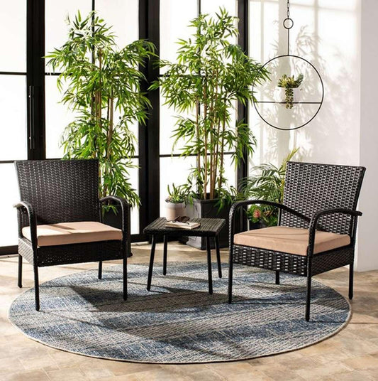 Safavieh - Moore 3 Pc Lounge Set - Black - Beige - PAT9009A veiw 2