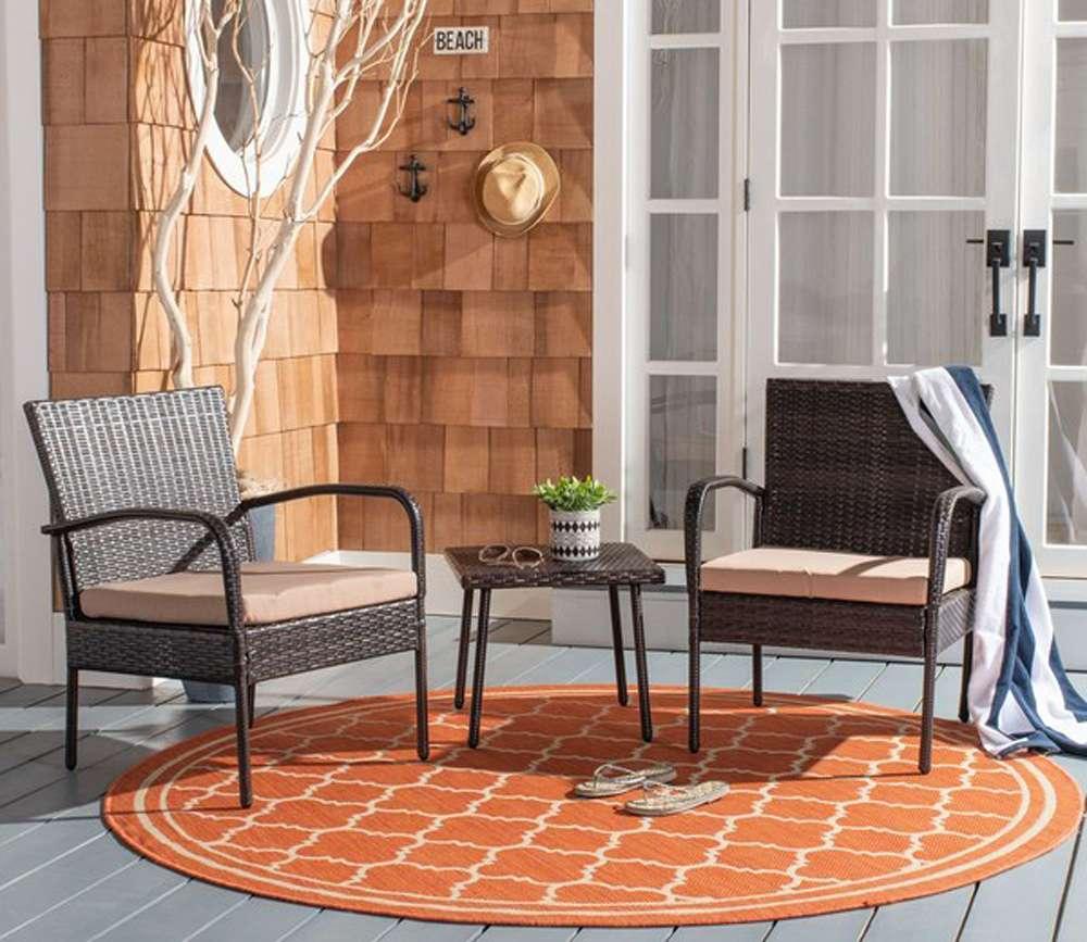 Safavieh - Moore 3 Pc Lounge Set - Brown - Beige - PAT9009B veiw 1