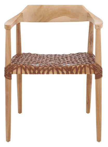 Safavieh - Munro Lther Woven Accent Chair - Natural - Light Honey - ACH1005D veiw 1