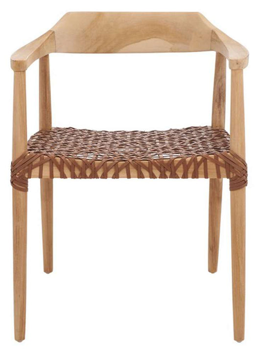 Safavieh - Munro Lther Woven Accent Chair - Natural - Light Honey - ACH1005D veiw 1